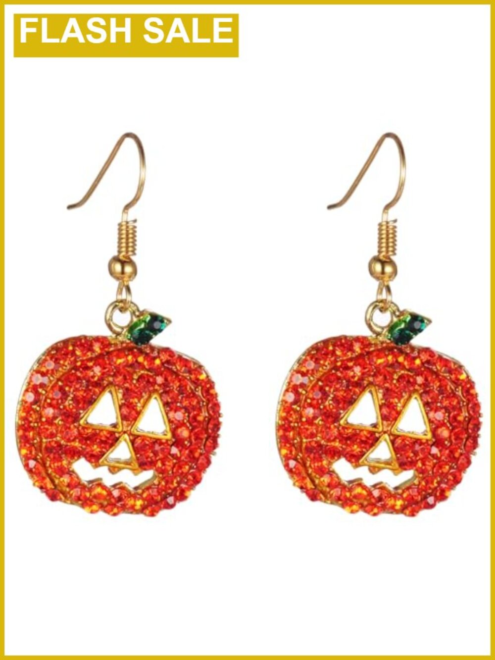 Halloween Pumpkin Dangle Earrings Crystal Hypoallergenic Women